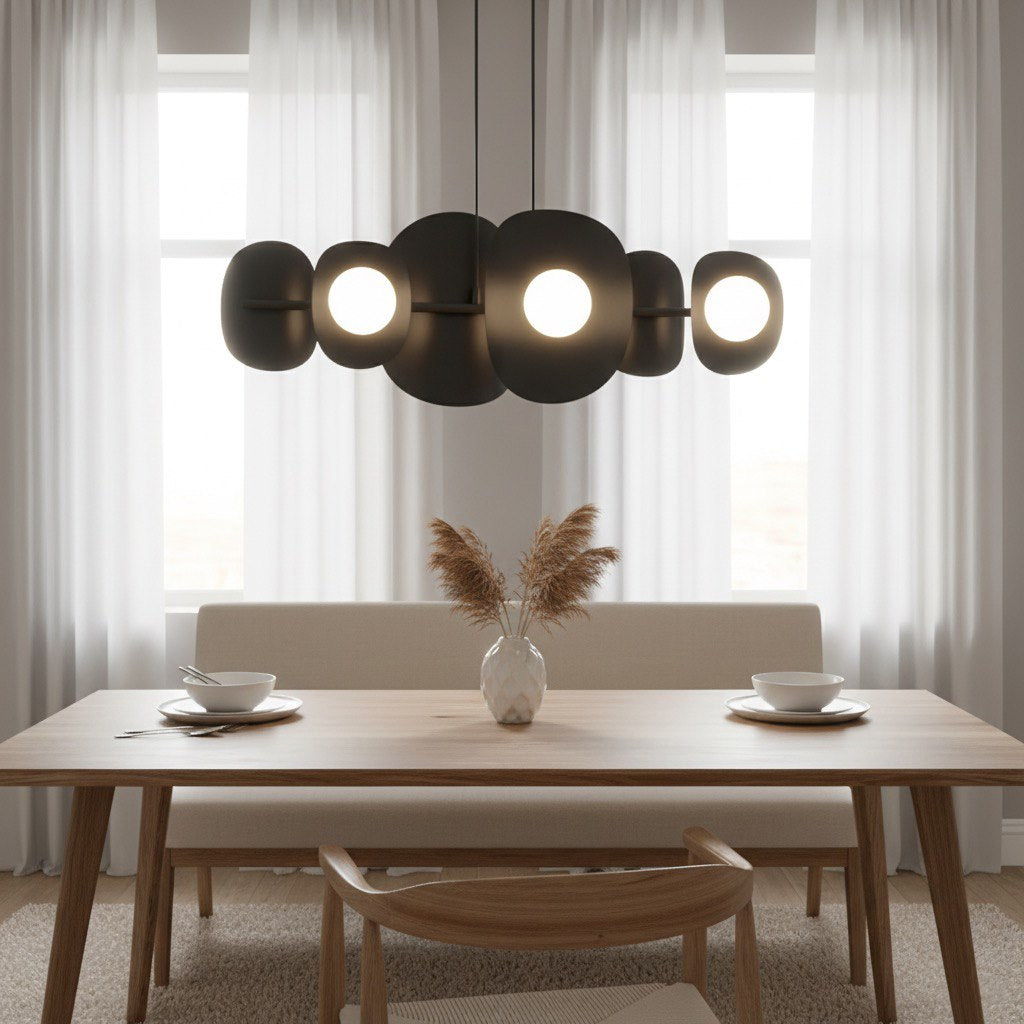 6-light black pendant light
