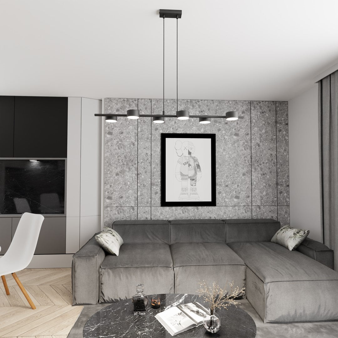 Sora 6-light black pendant light