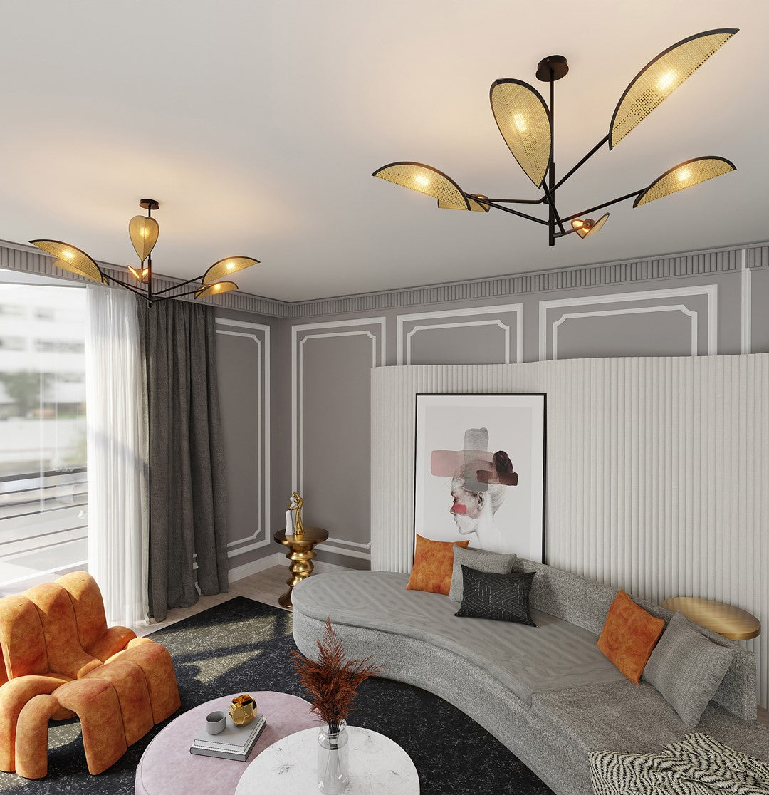 Vene 6-light black pendant light