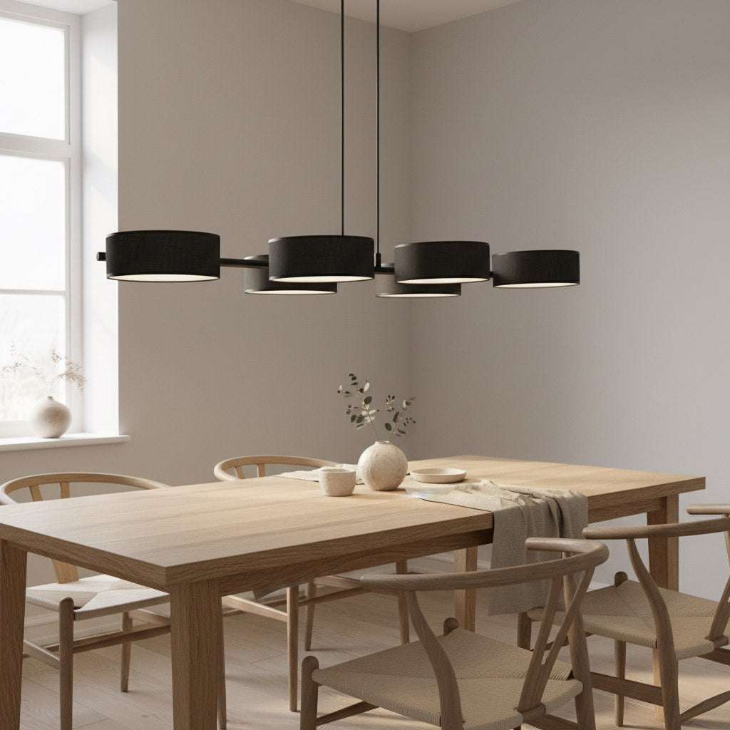 Drumz 6-light black pendant light