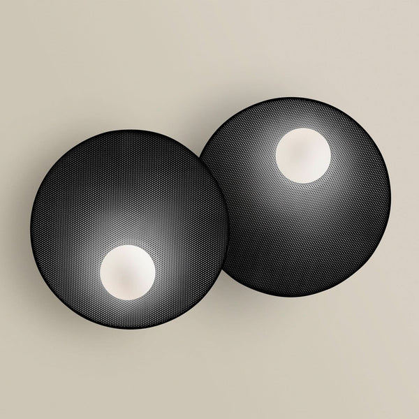 Applique murale Trip en verre, noir métallisé et blanc, 2 lumières, hauteur 42 cm