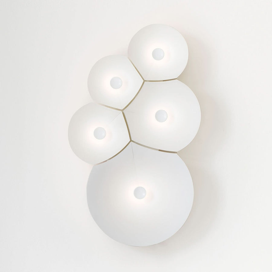 Applique murale LED Bulbullia en aluminium, blanc, hauteur 62 cm