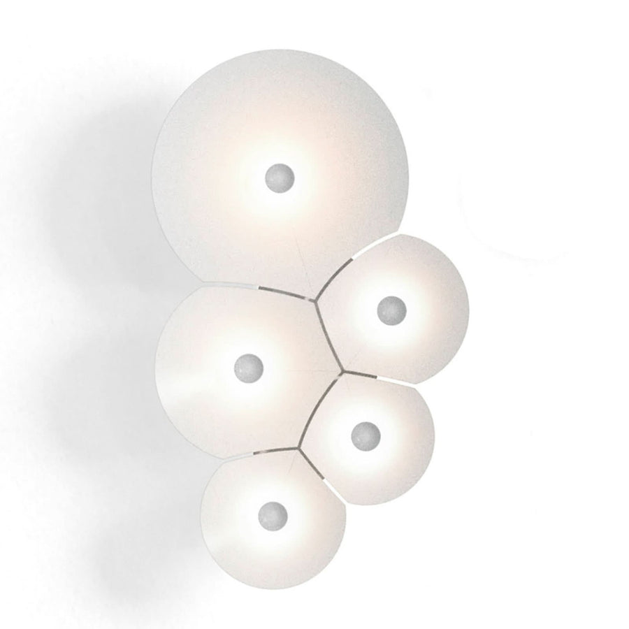 Applique murale LED Bulbullia en aluminium, blanc, hauteur 62 cm