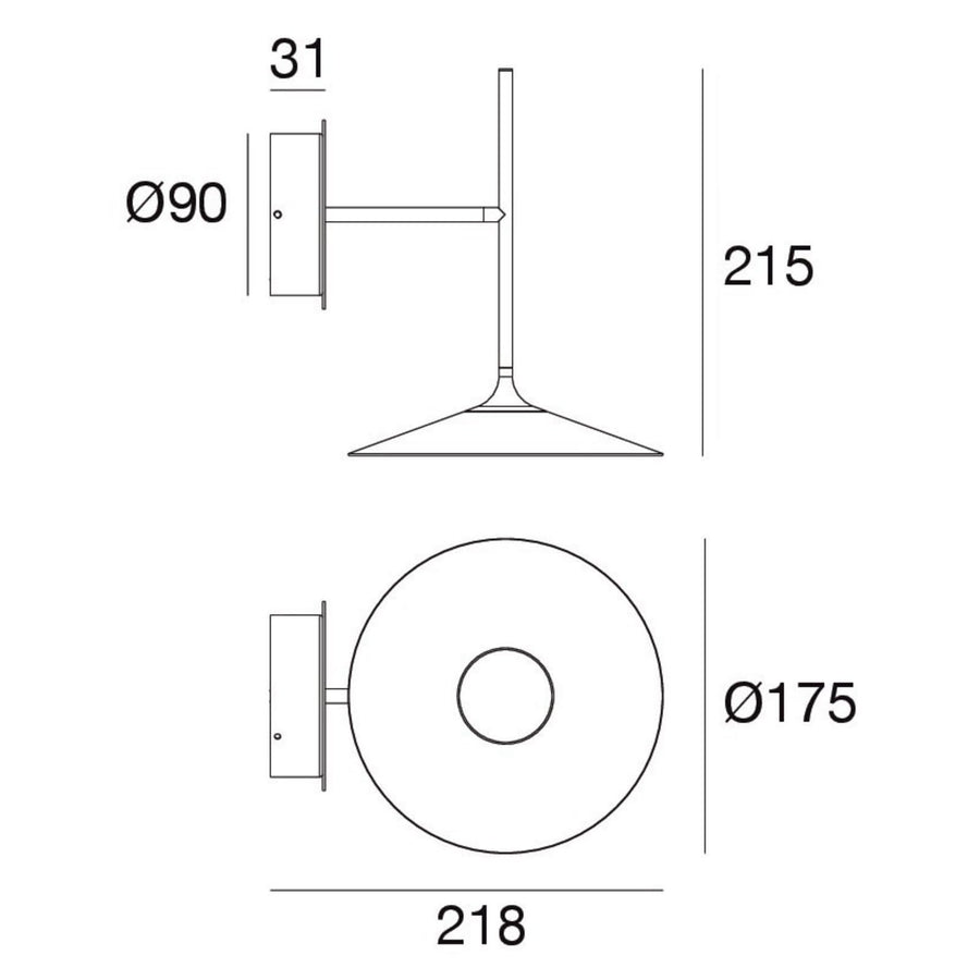 Applique murale LED Poe Plus en métal, blanc, Ø 17,5 cm