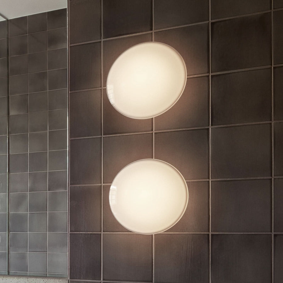 Applique murale LED AJ Eklipta en verre, blanc, Ø 22 cm