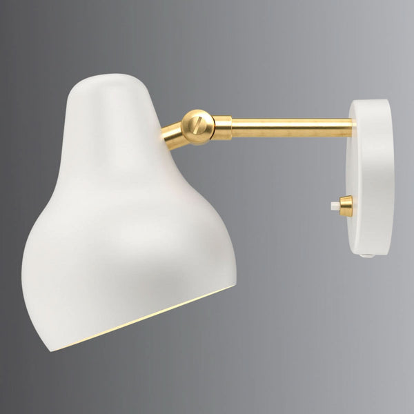 Applique murale LED VL38 en laiton, blanc, hauteur 19 cm