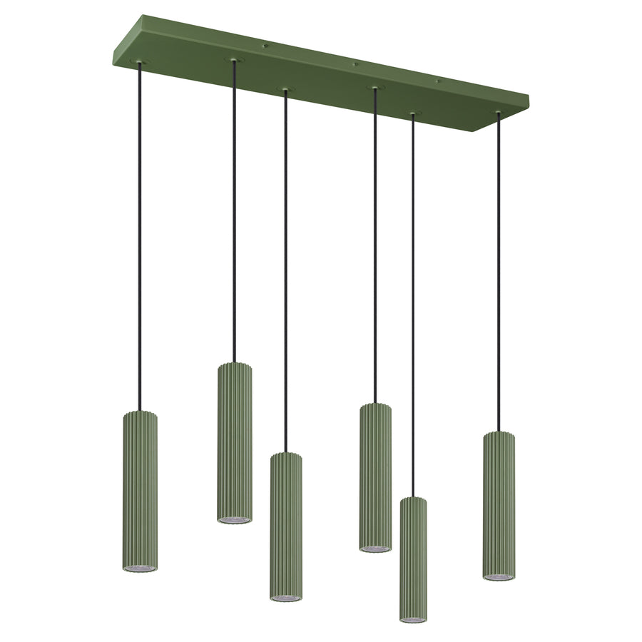 Lampe suspendue IVAR 6L LED 4000K Vert olive