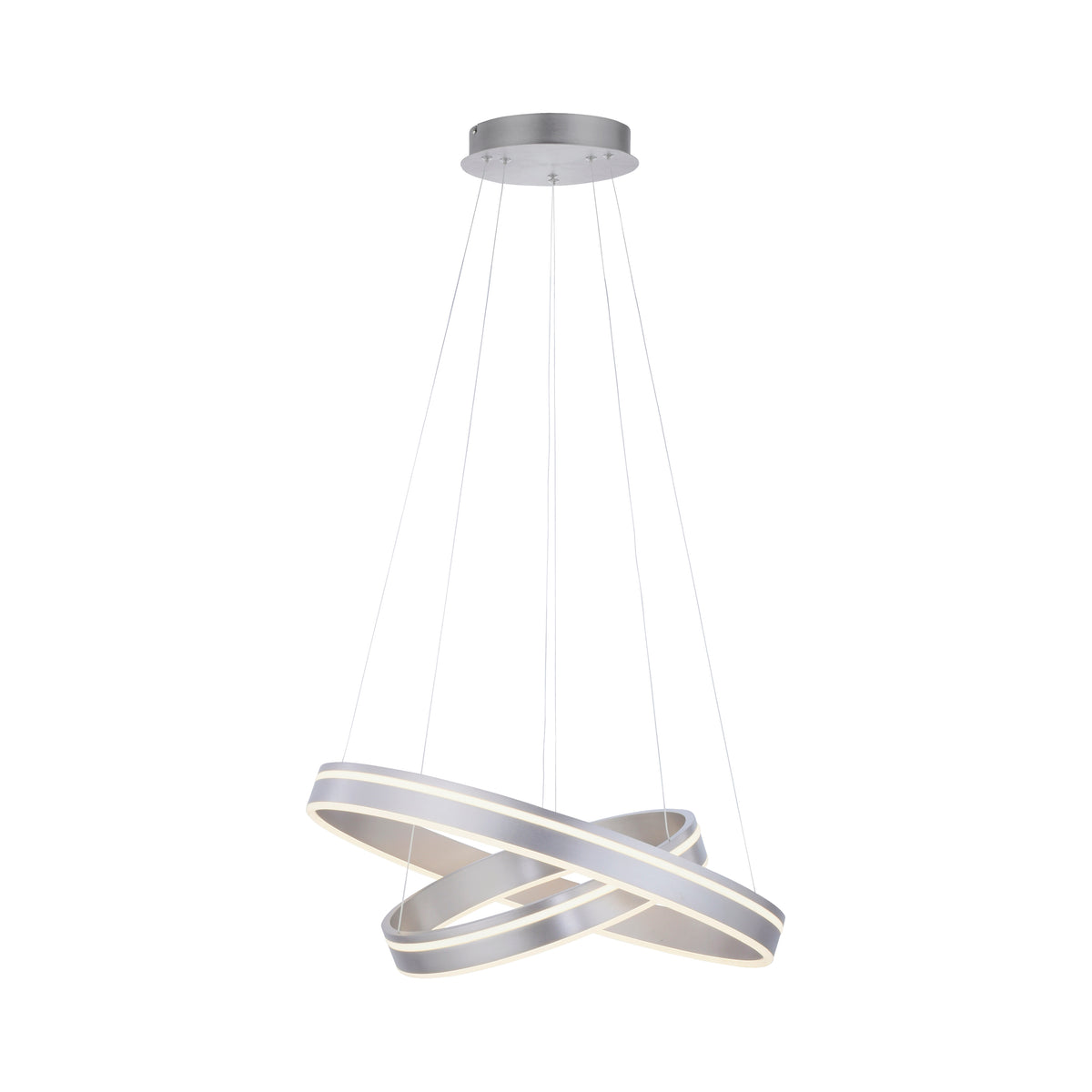 Suspension Q-Vito argentée, L 59 cm