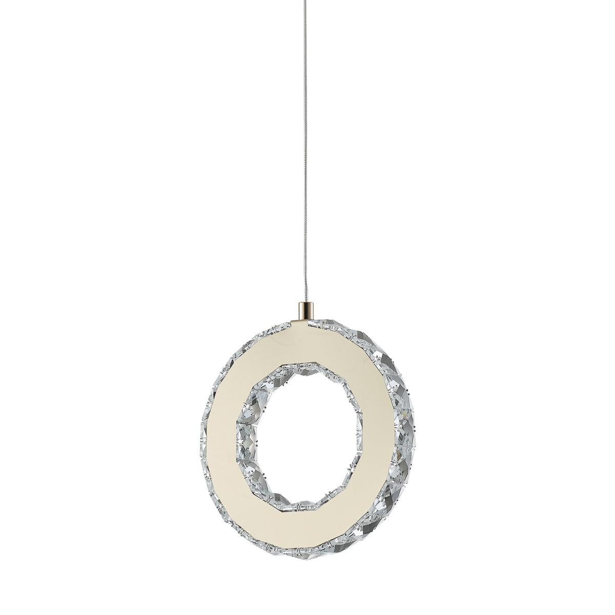 Suspension Girona dorée, cristal, L 18 cm