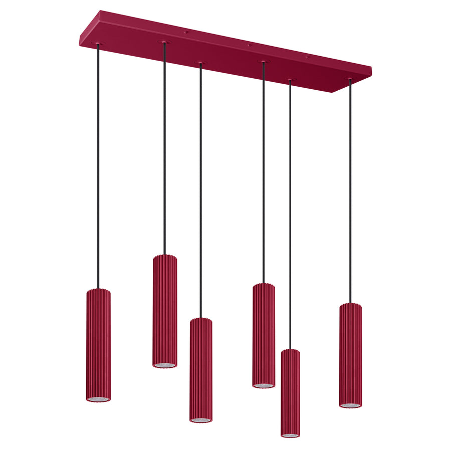 Lampe suspendue IVAR 6L LED 4000K Bordeaux