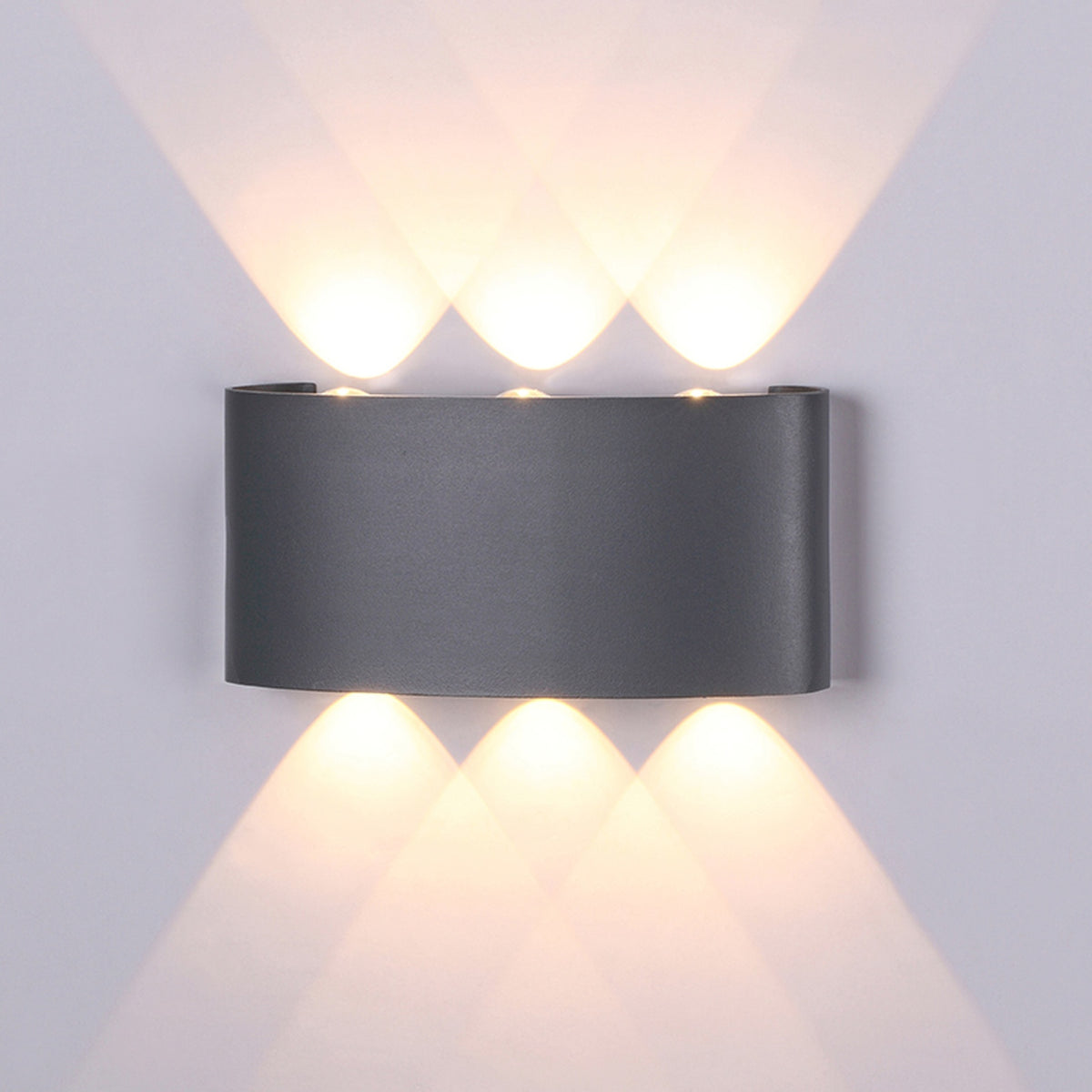 Applique extérieure LED Arcs, verre, IP54, L 17 cm