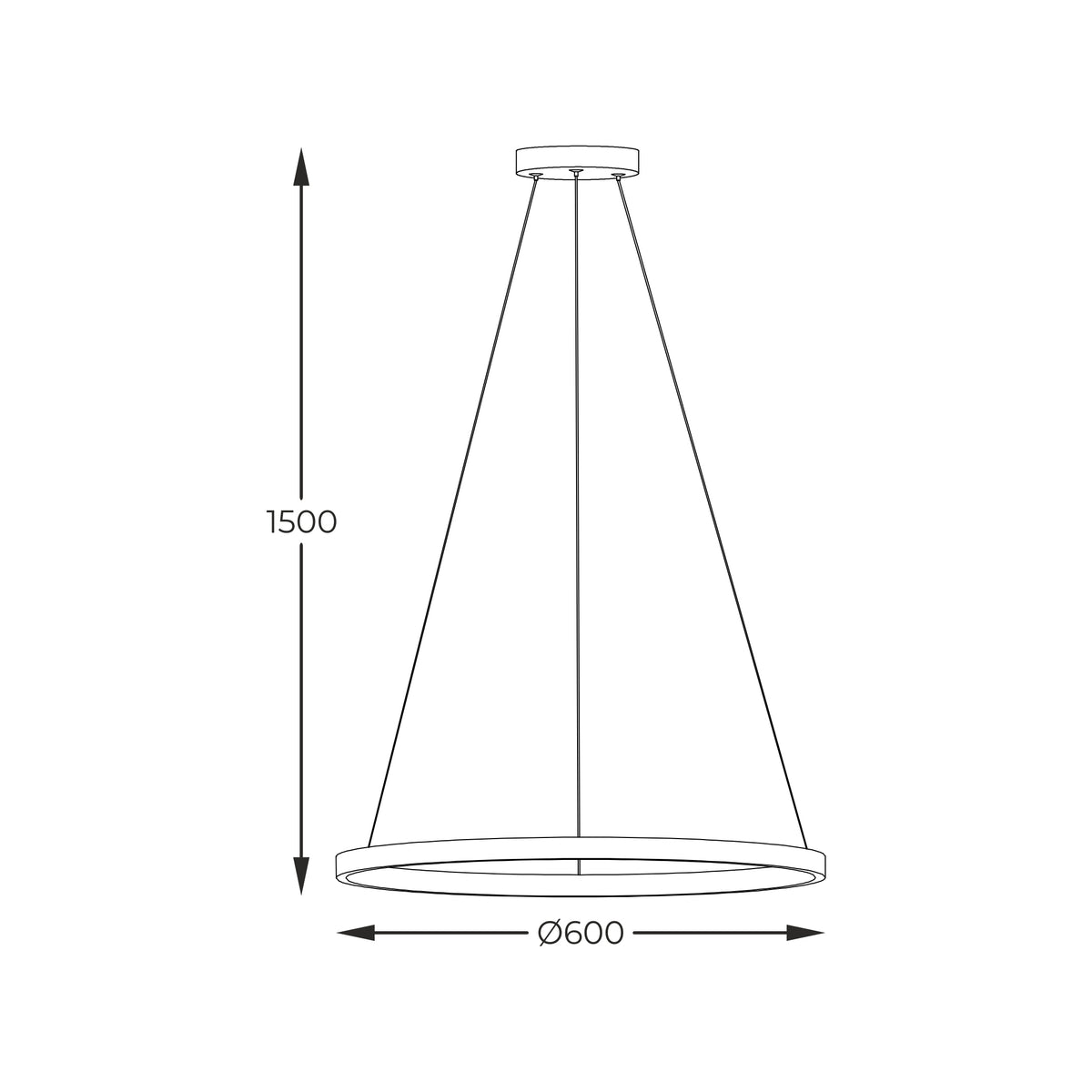 Suspension Horik noire, L 60 cm