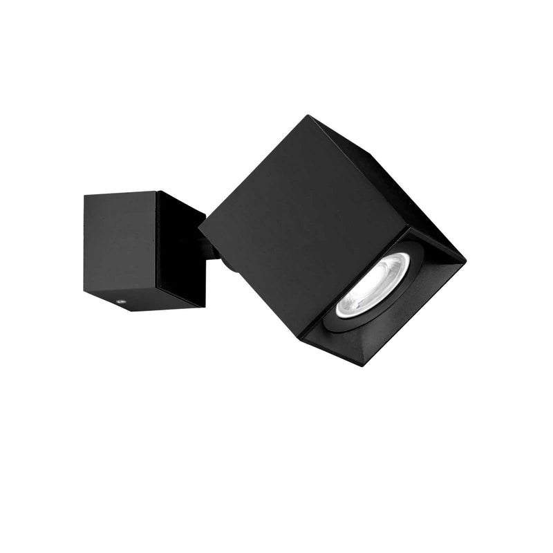 Applique murale Dau en aluminium, noir, hauteur 8 cm