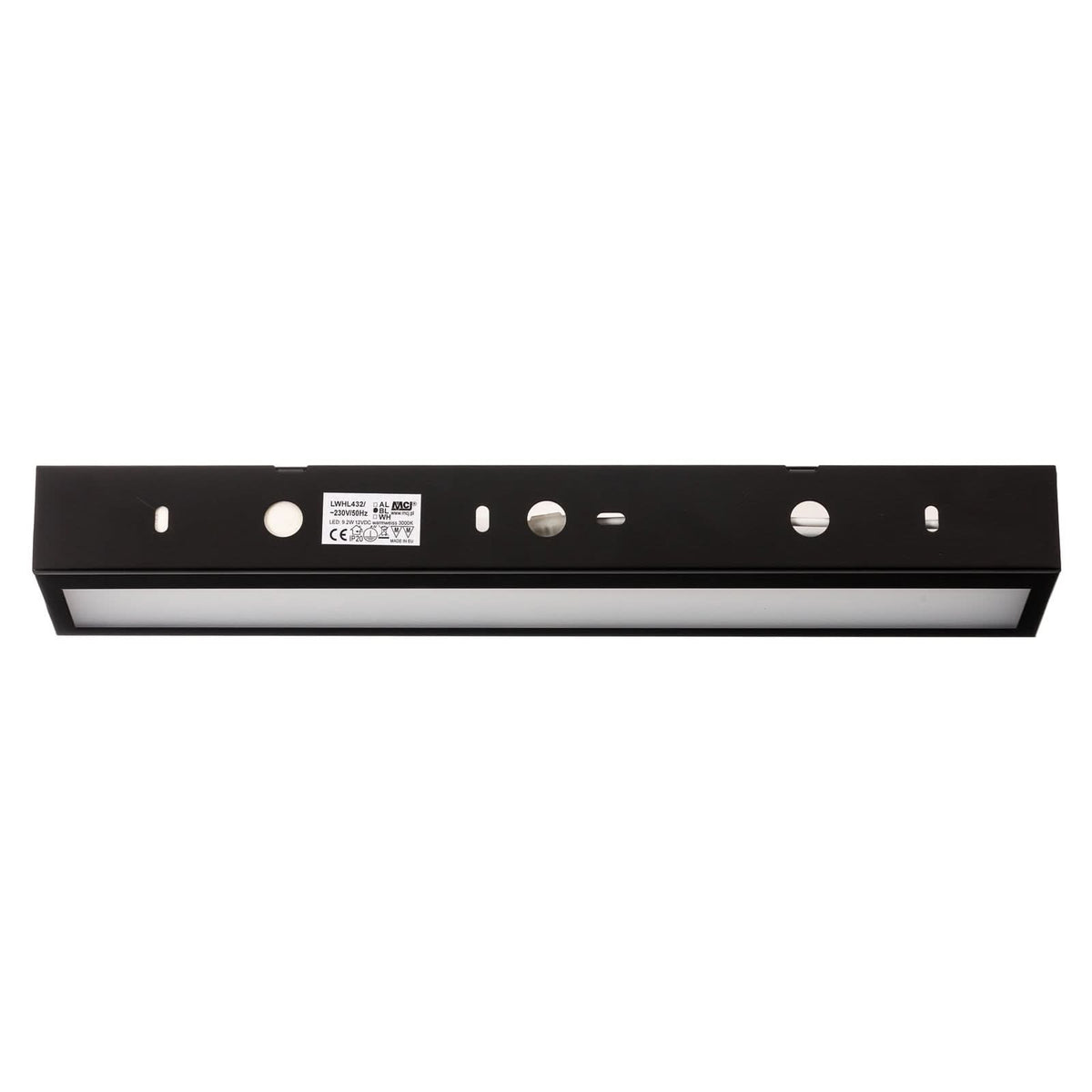 Applique murale LED Mera en acier, noir et blanc, hauteur 4,5 cm, 4000 K, 12,5 W