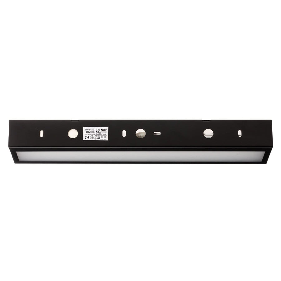Applique murale LED Mera en acier, noir et blanc, hauteur 4,5 cm, 4000 K, 12,5 W