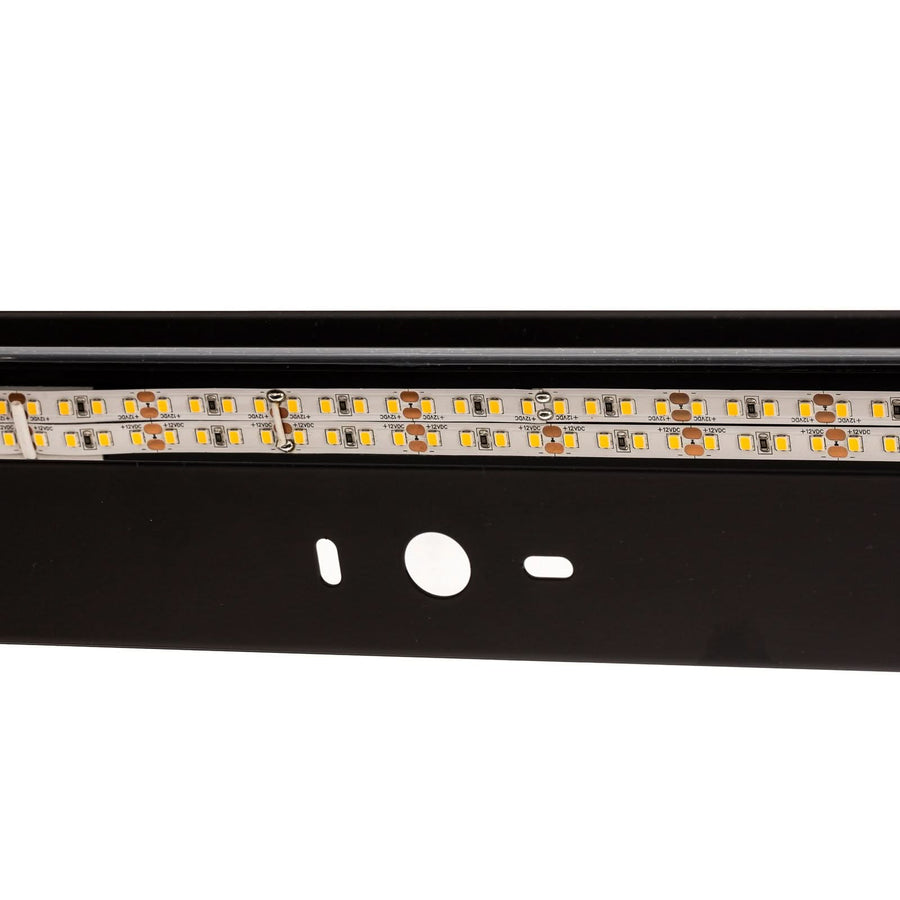 Applique murale LED Mera en acier, noir et blanc, hauteur 4,5 cm, 3000 K, 24 W