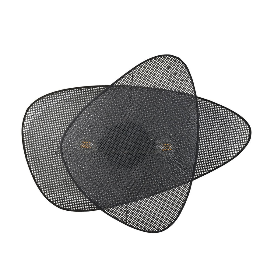 Applique murale Screen en rotin, noir, 2 lumières, hauteur 77 cm