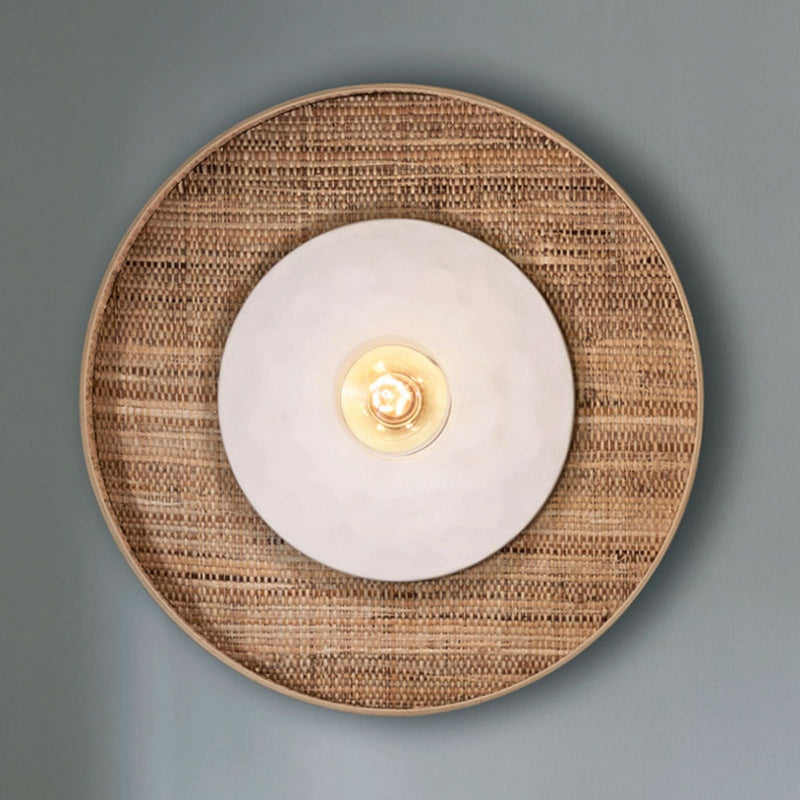 Applique murale Portinatx en céramique, blanc et crème, Ø 50 cm