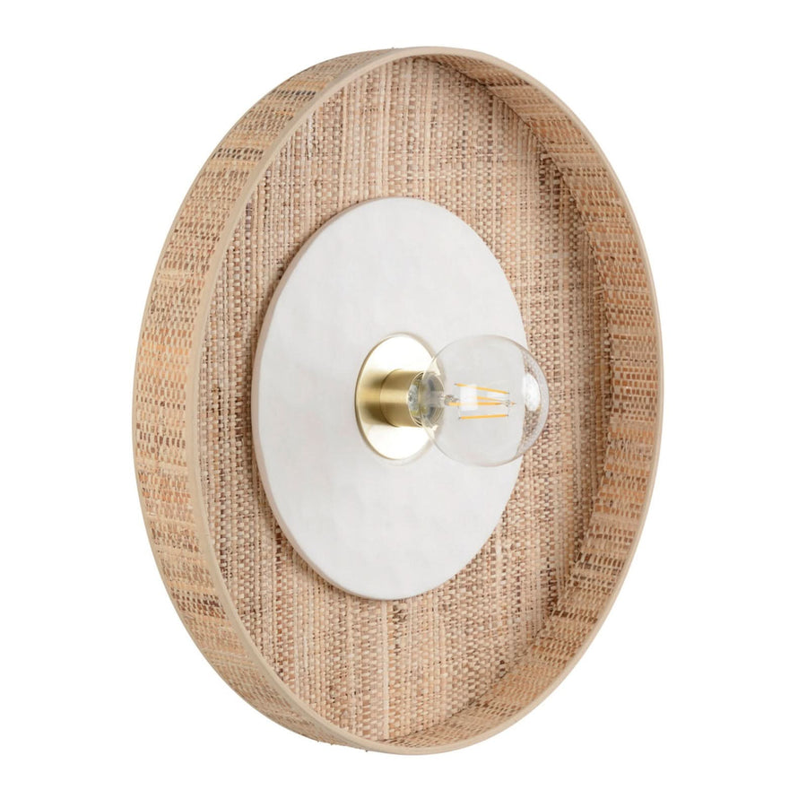 Applique murale Portinatx en céramique, blanc et crème, Ø 50 cm