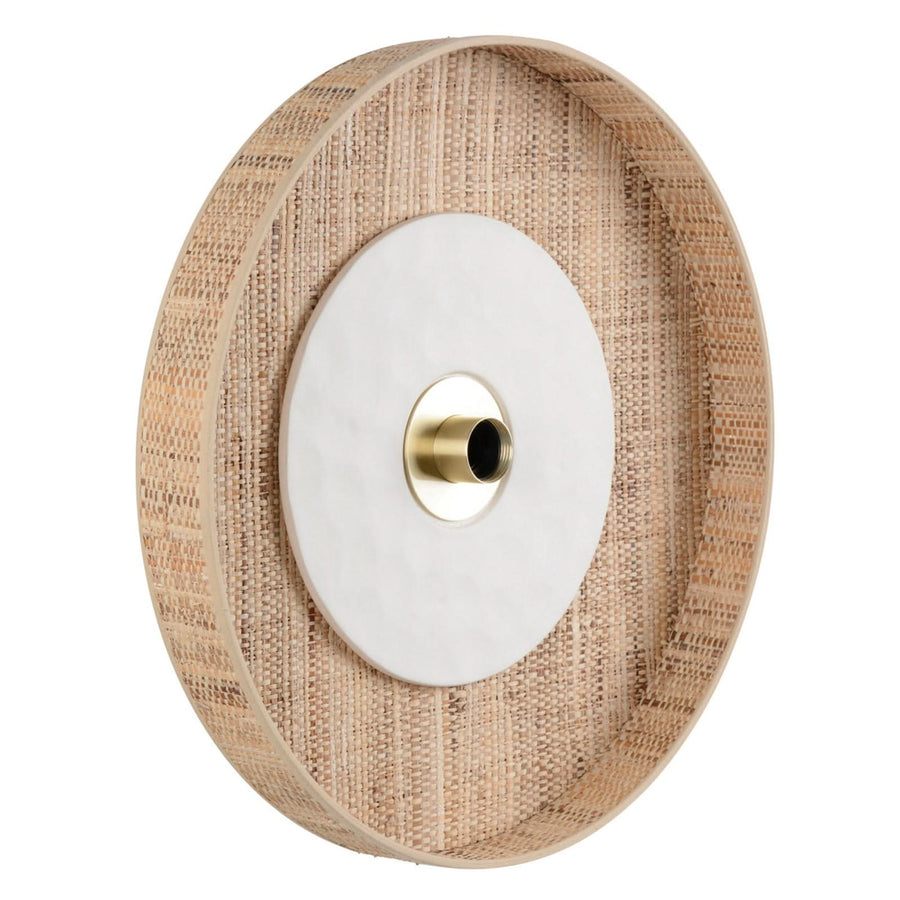 Applique murale Portinatx en céramique, blanc et crème, Ø 50 cm