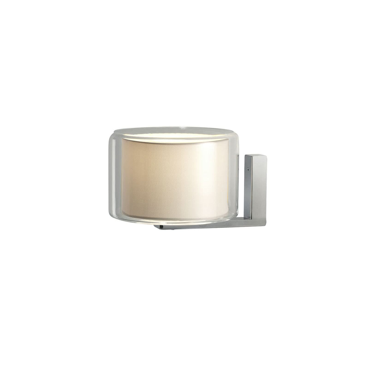 Applique murale Mercer A en verre, blanc et chrome, hauteur 15,4 cm, 5 W, largeur 20 cm, modèle 2