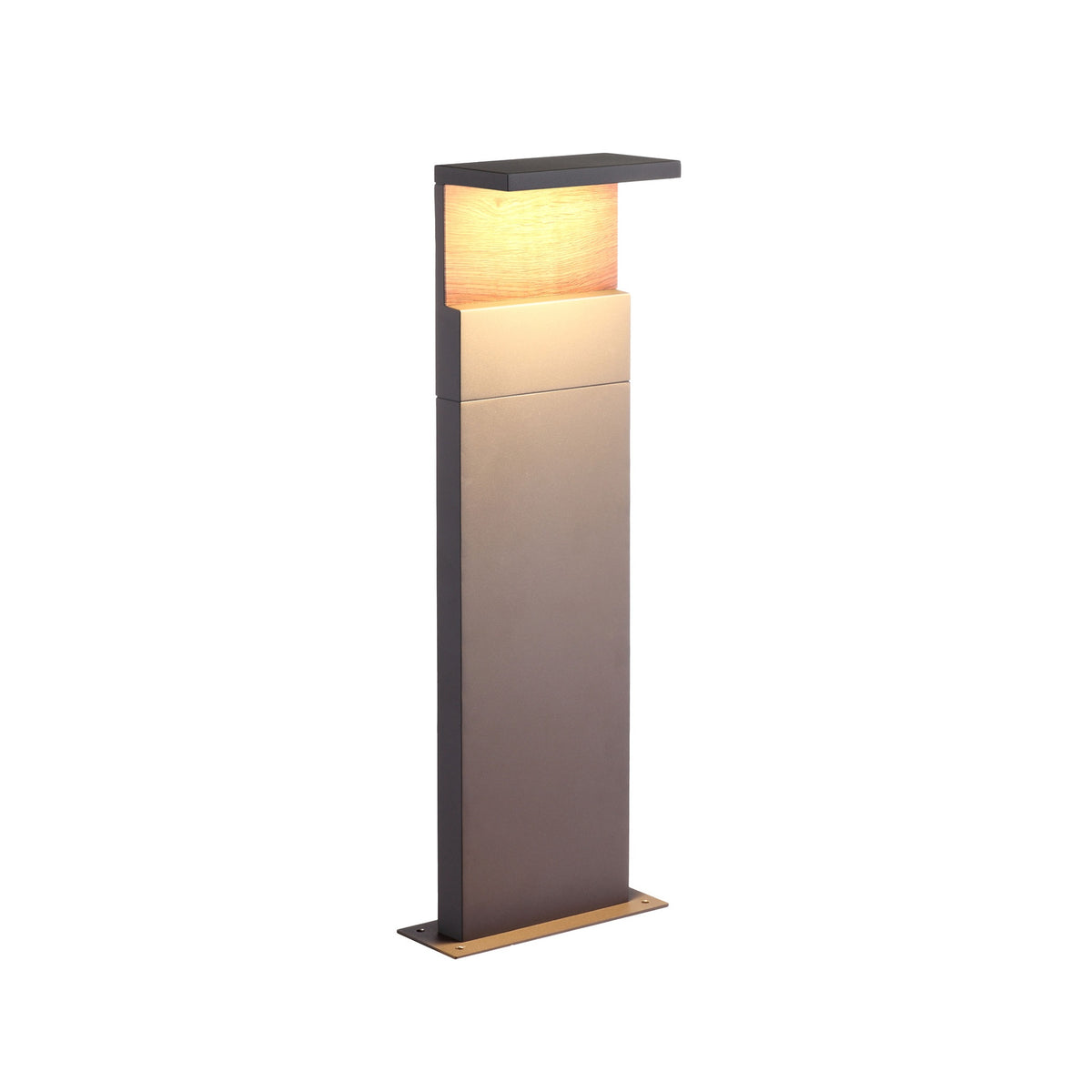 Borne extérieure LED Ruka gris foncé, IP65, H 60 cm