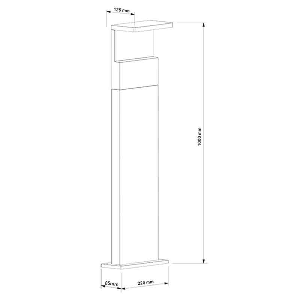 Borne extérieure LED Ruka gris foncé, IP65, H 100 cm