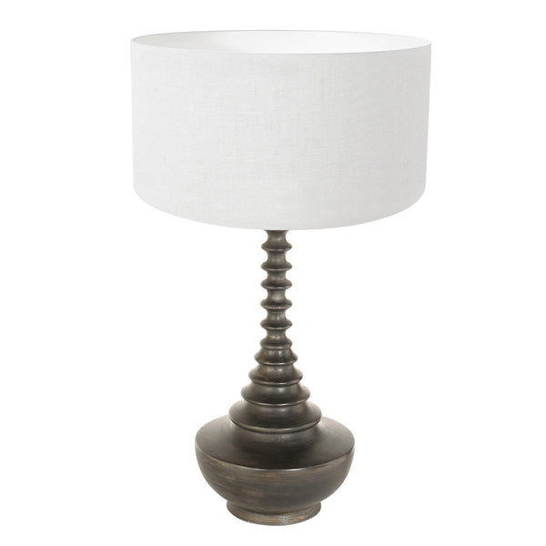 Black wood table lamp