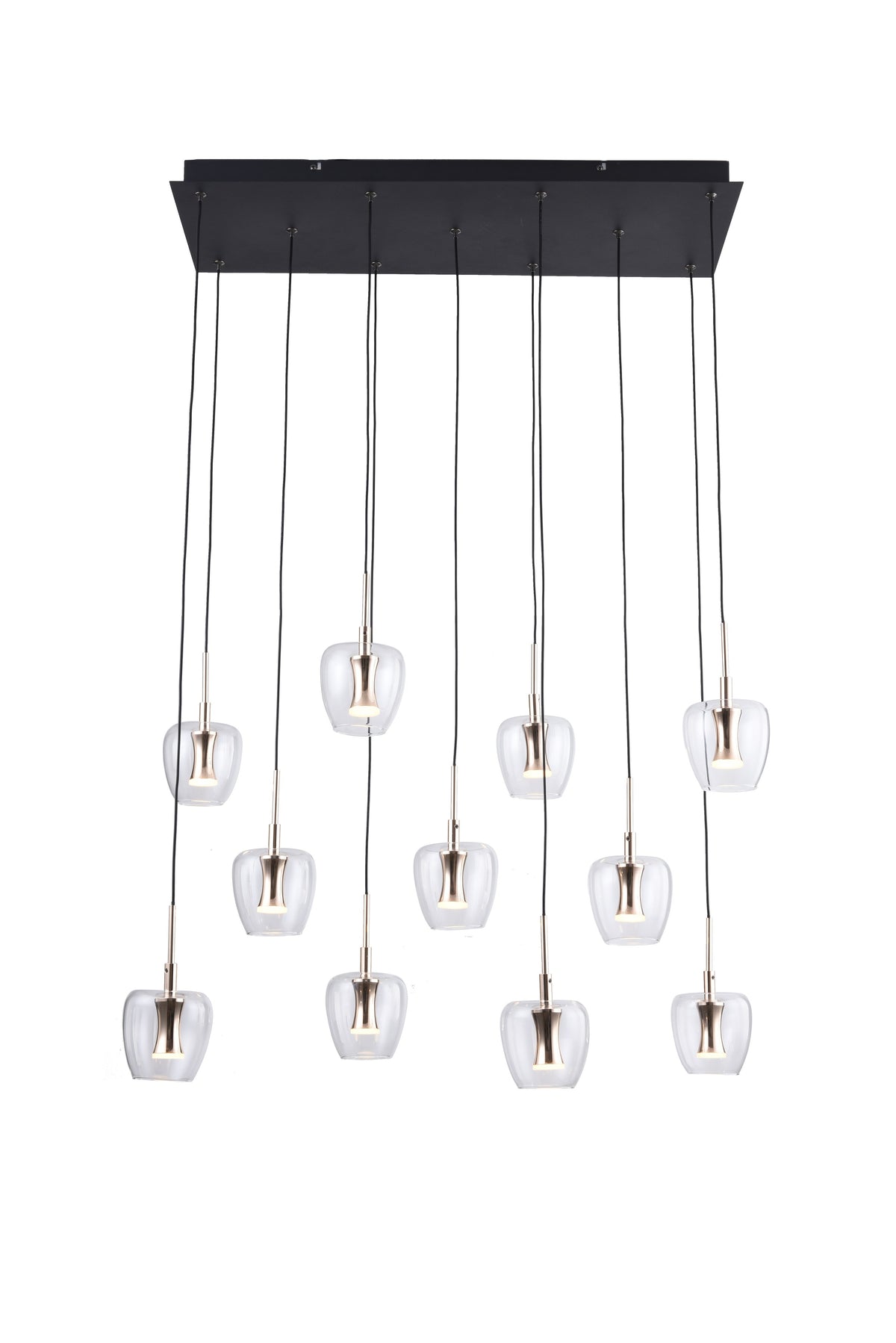 Suspension Nelson noire et dorée, verre (MD2291-11B-3BGT)