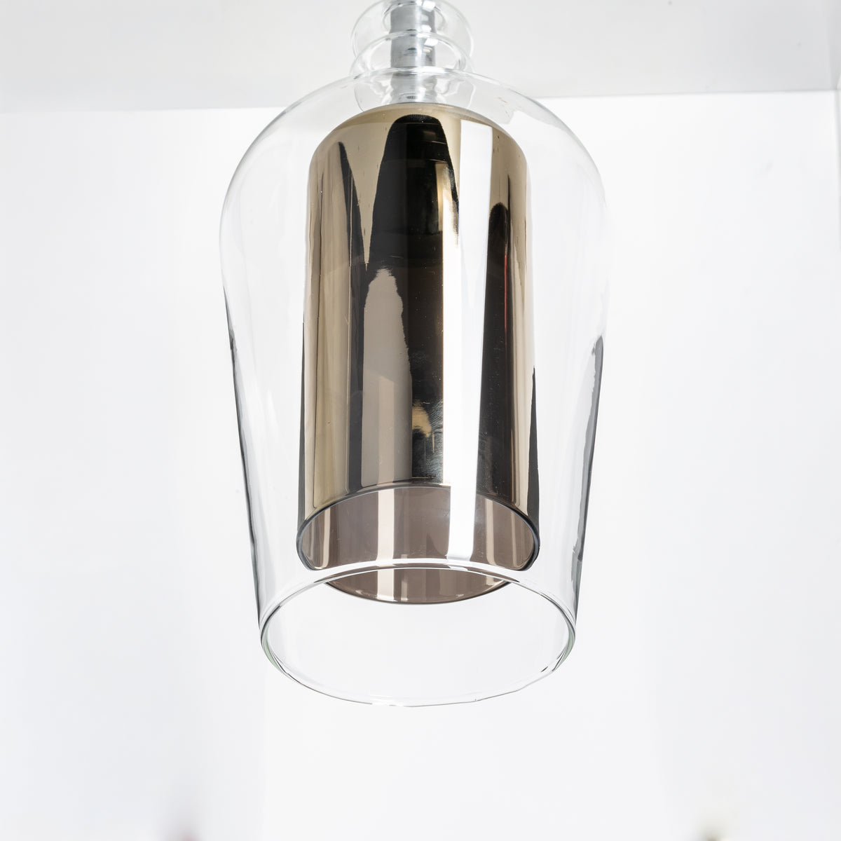 Suspension Tagna noire et ambrée, verre, L 13 cm