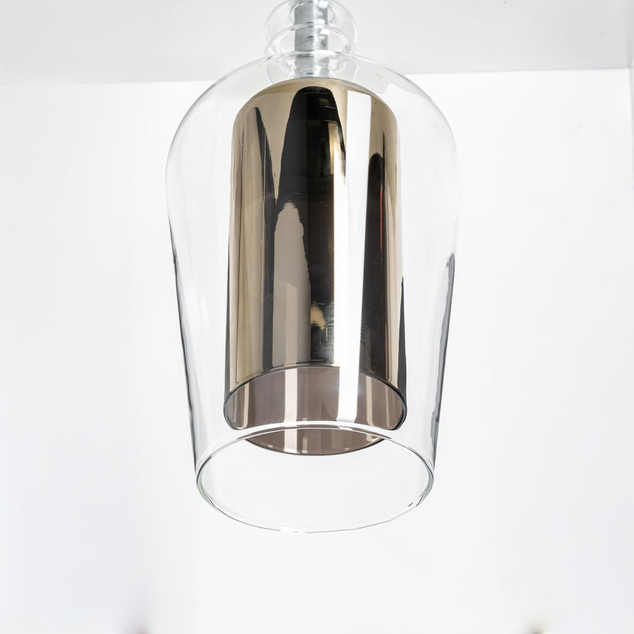 Suspension Tagna noire et ambrée, verre, L 13 cm