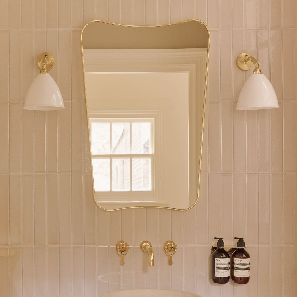 Applique murale Bestlite BL7 en laiton, blanc brillant, Ø 16 cm
