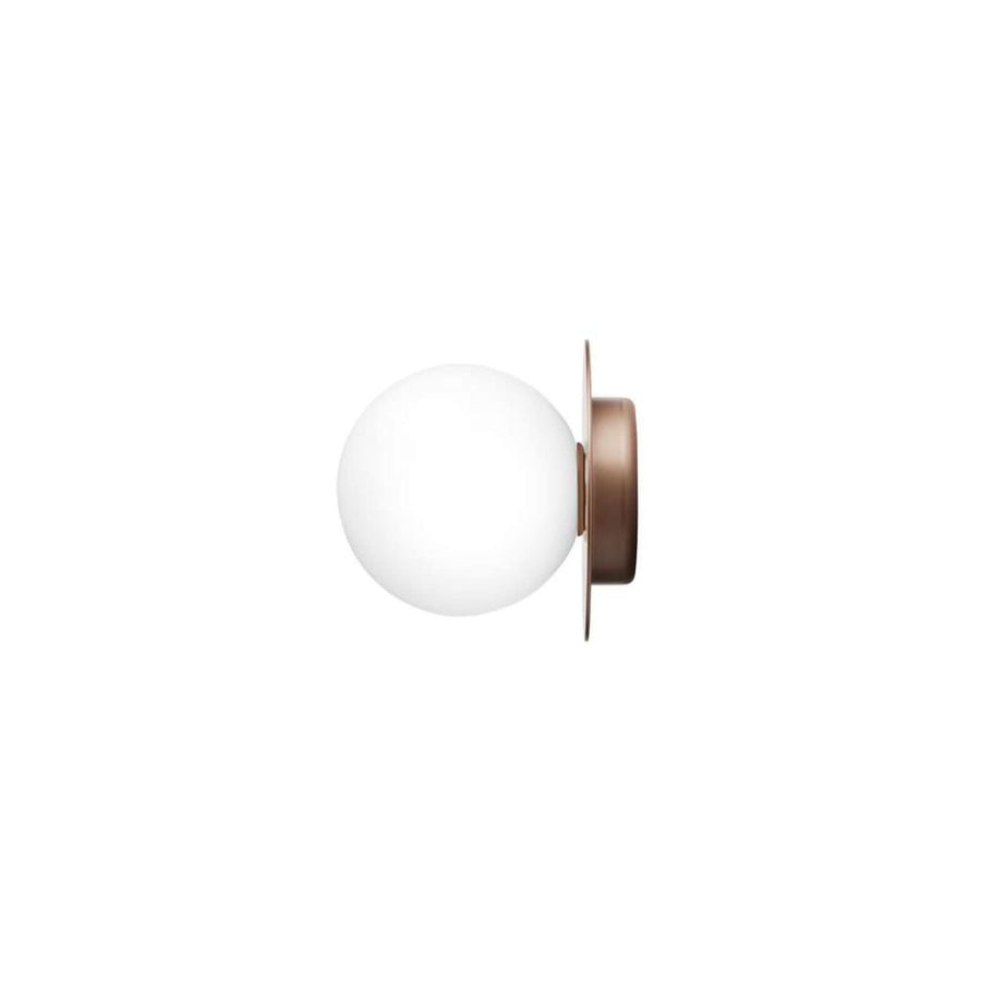 Applique murale Liila 1 Medium en verre, bronze et blanc, Ø 16,5 cm, IP44