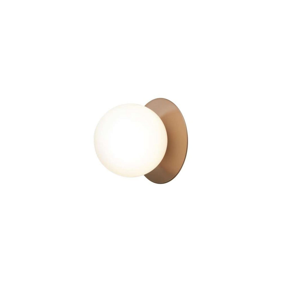 Applique murale Liila 1 Medium en verre, bronze et blanc, Ø 16,5 cm, IP44