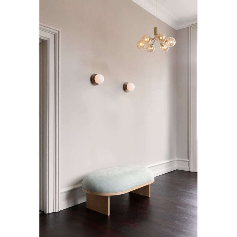 Applique murale Liila 1 Medium en verre, bronze et blanc, Ø 16,5 cm, IP44