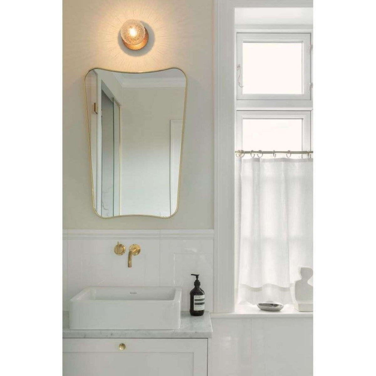 Applique murale Liila 1 en verre, bronze et transparent, Ø 14 cm, IP44