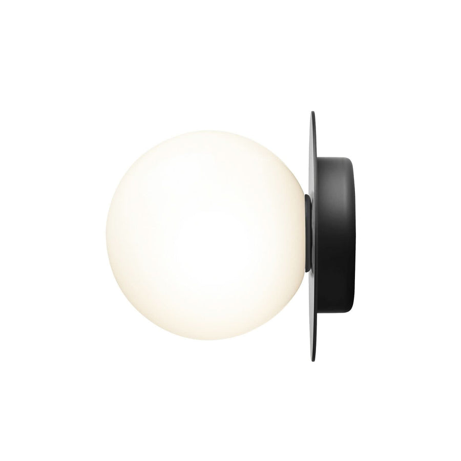 Applique murale Liila 1 Medium en verre, noir et blanc, Ø 16,5 cm, IP44