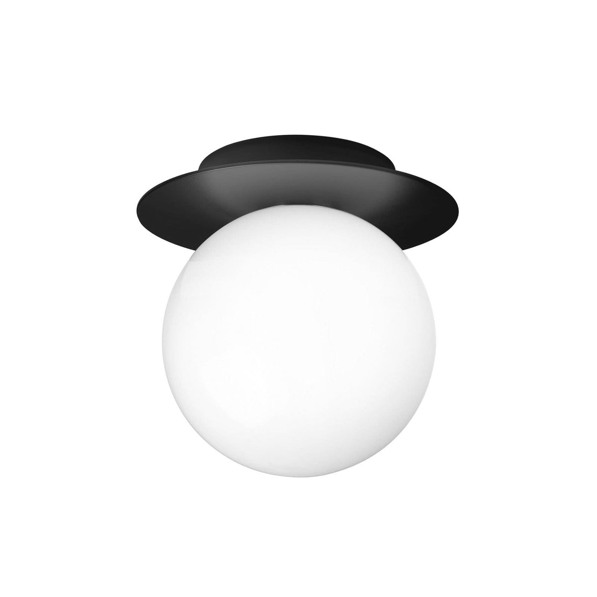 Applique murale Liila 1 Medium en verre, noir et blanc, Ø 16,5 cm, IP44