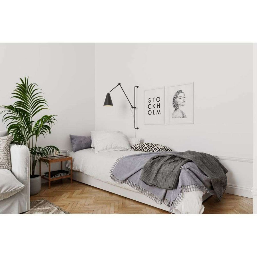 Applique murale Yukon Long en métal, noir, Ø 16 cm