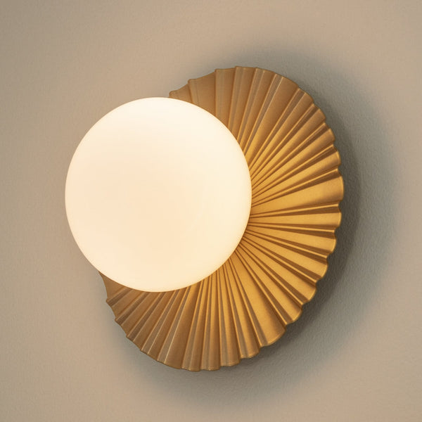 Applique murale Liila Muuse en verre, doré et blanc, Ø 20 cm, IP44
