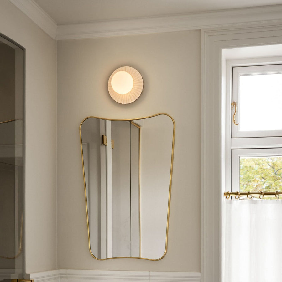 Applique murale Liila Muuse en verre, blanc, Ø 20 cm, IP44