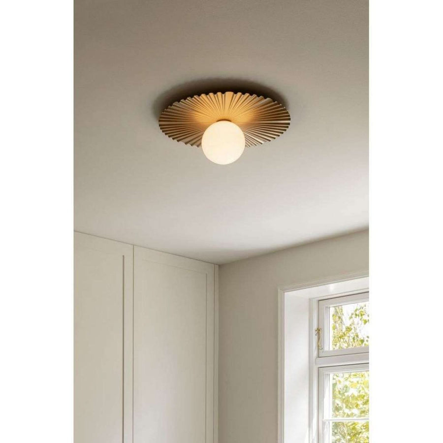 Applique murale Liila Muuse en verre, doré et blanc, Ø 42 cm, IP44