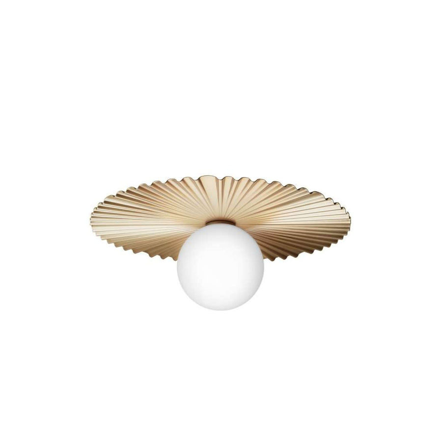 Applique murale Liila Muuse en verre, doré et blanc, Ø 42 cm, IP44