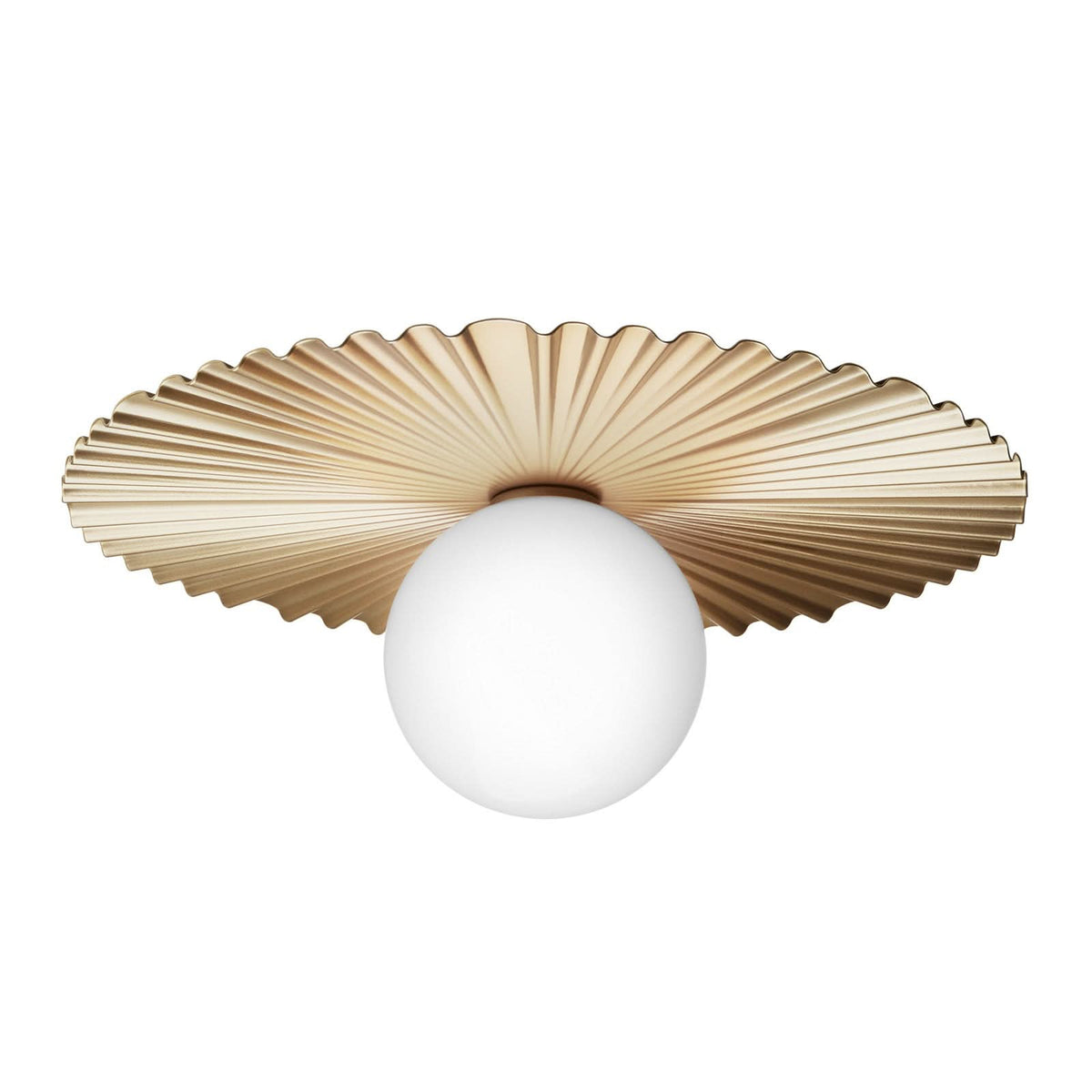 Applique murale Liila Muuse en verre, doré et blanc, Ø 42 cm, IP44
