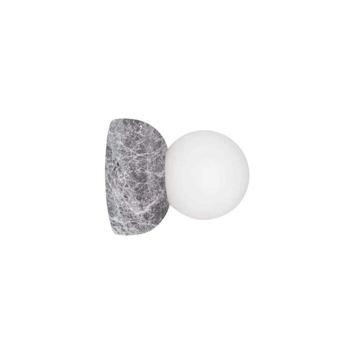 Applique murale Torrano en verre, gris marbré et blanc, Ø 13 cm, IP44