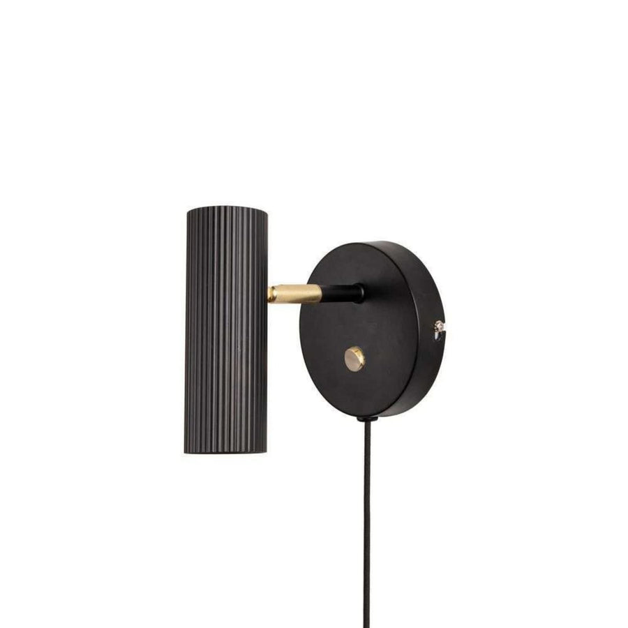 Applique murale Hubble en métal, noir et laiton brossé, hauteur 15 cm