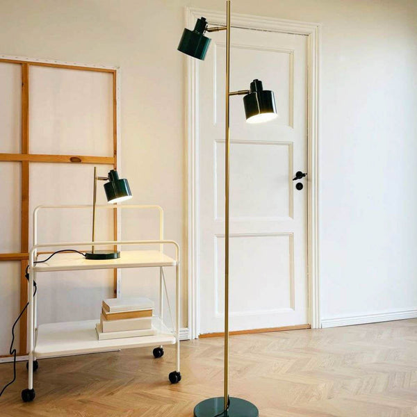 Lampadaire Ocean en métal, vert foncé, 2 lumières, hauteur 160 cm