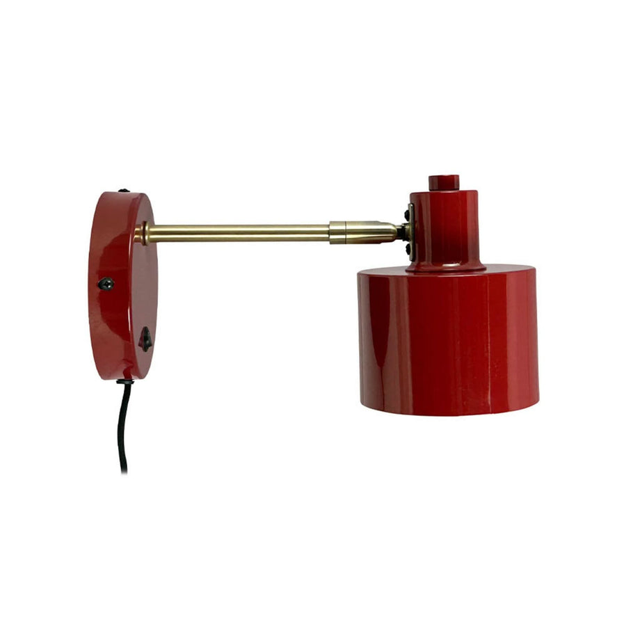 Applique murale Ocean en métal, rouge foncé et laiton, hauteur 10,5 cm