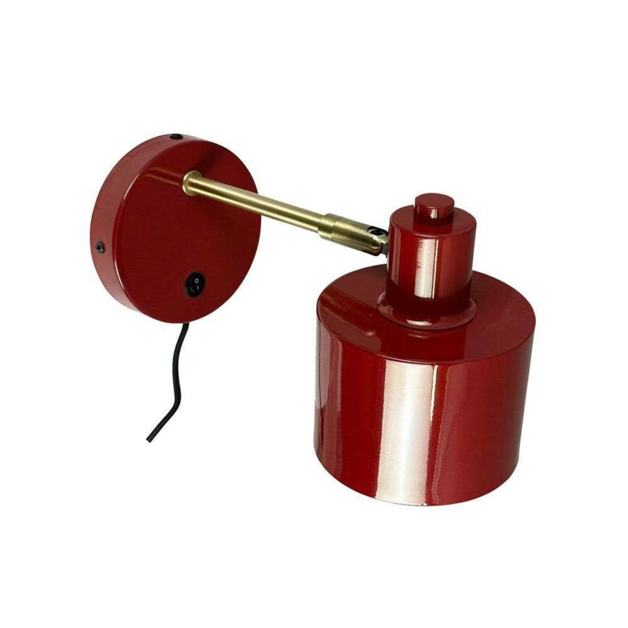 Applique murale Ocean en métal, rouge foncé et laiton, hauteur 10,5 cm