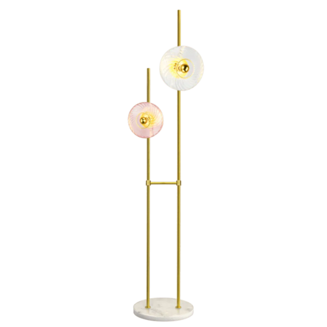 Lampadaire Roxanne vert – Style Art Déco et verre soufflé, lumière d’ambiance élégante